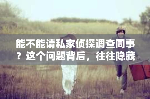 能不能请私家侦探调查同事？这个问题背后，往往隐藏着职场中的复杂关系和微妙心理。在探讨这个问题之前，我们先来了解一下什么是私家侦探，以及他们在法律和道德层面上的限制。