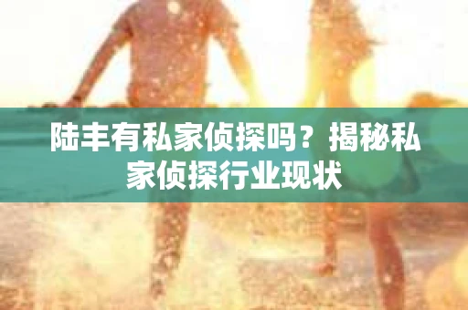 陆丰有私家侦探吗？揭秘私家侦探行业现状